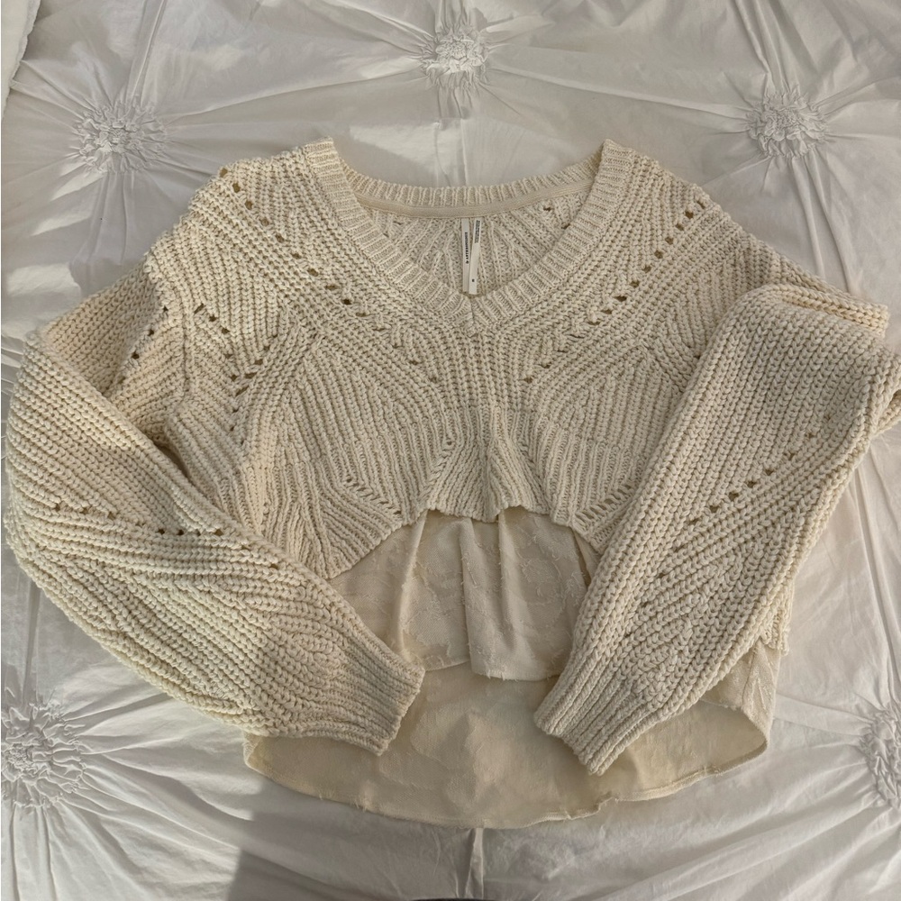 Anthropologie Cropped Knitted Sweater